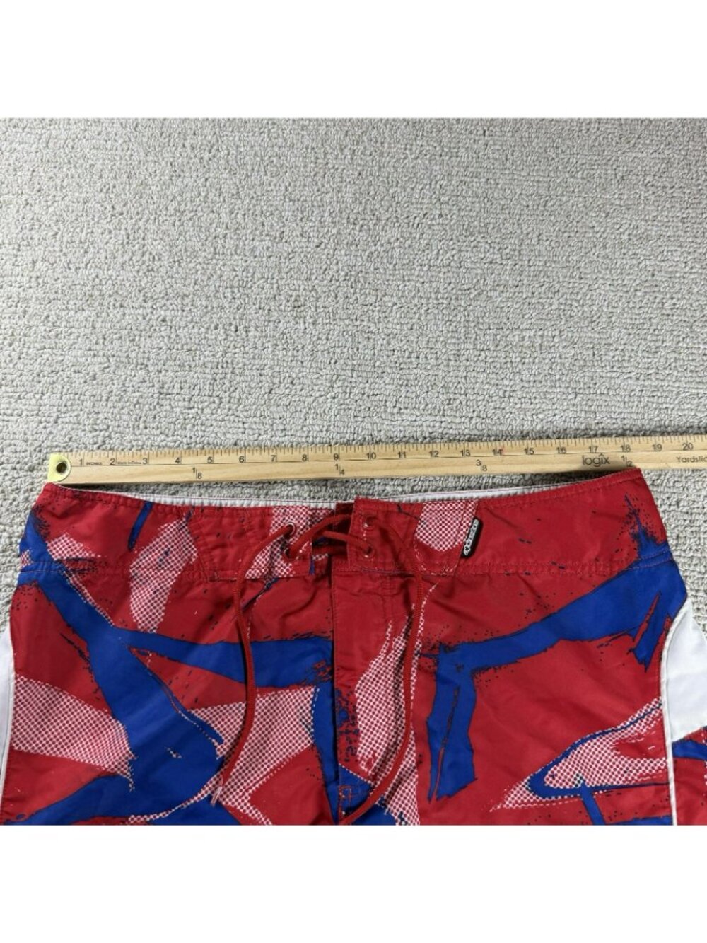 Alpinestars Beach Board Shorts Swim Trunks Red Blue Men’s Size 36 x 10 - Picture 5 of 6